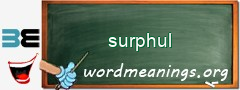 WordMeaning blackboard for surphul